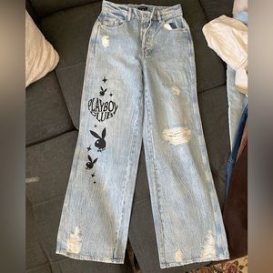 NEW PACSUN playboy light wash jeans HIGH WAIST
